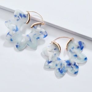 Blue Crush Lotus Flower Earrings